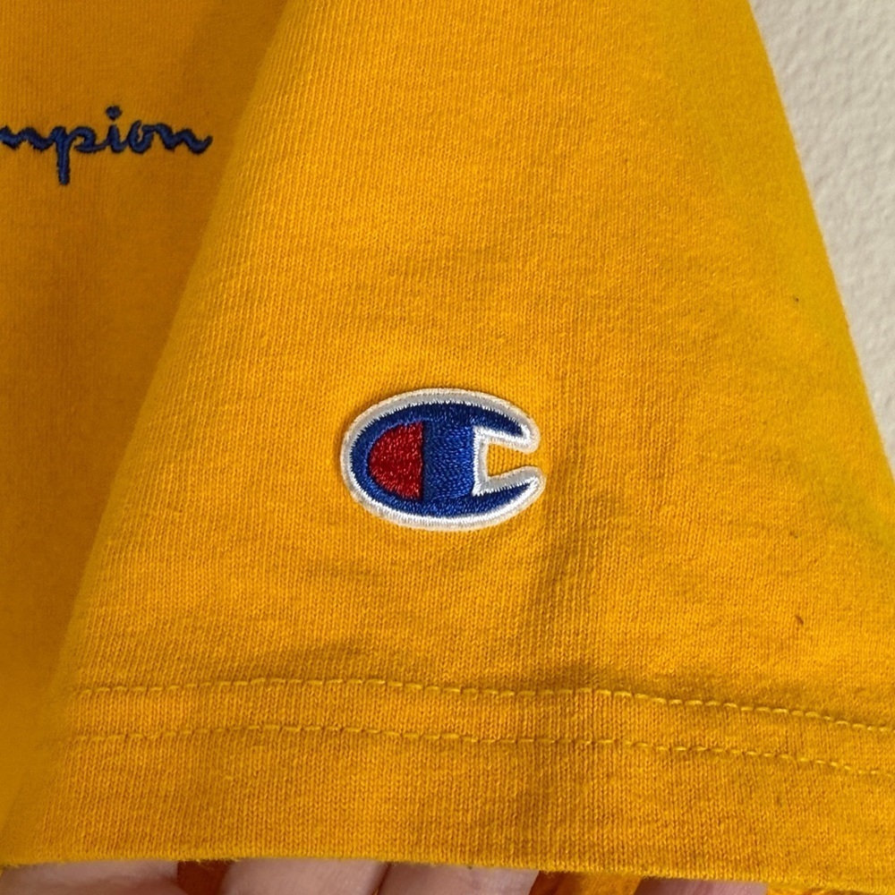 Vintage Champion short sleeve T-shirt men’s XL yellow - Picture 4 of 6